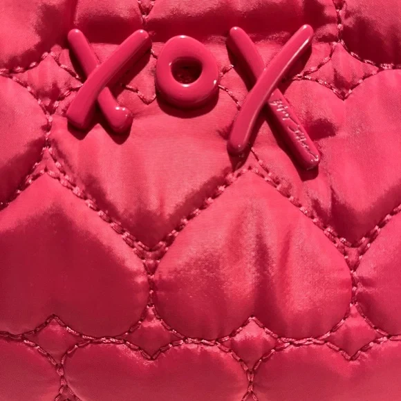 NWT Betsy Johnson Hot Pink Quilted Heart Bag - Picture 2 of 16
